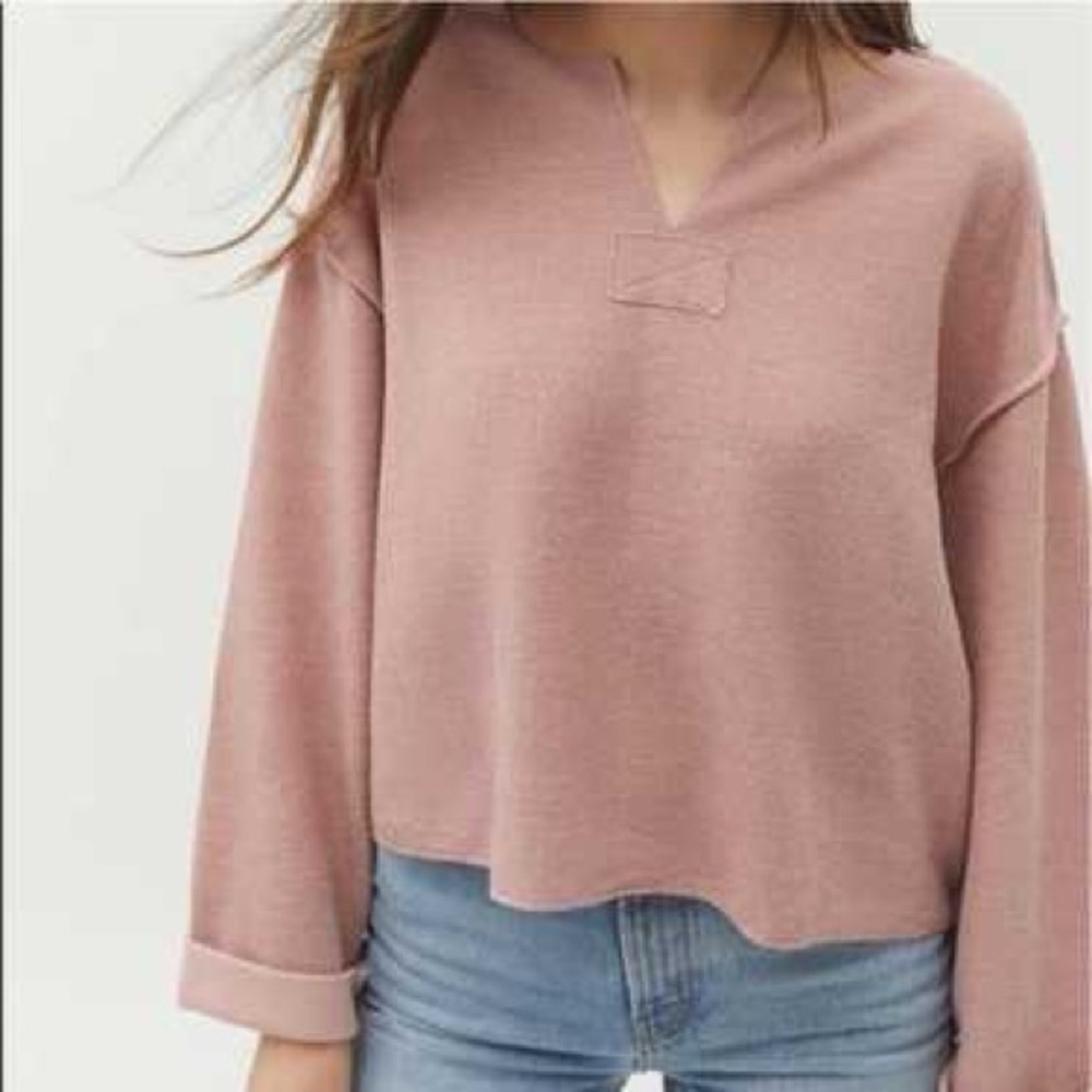 Urban Outfitters Jax Inside Out Notch Neck Sweater. Pink. Size Small. Oversized